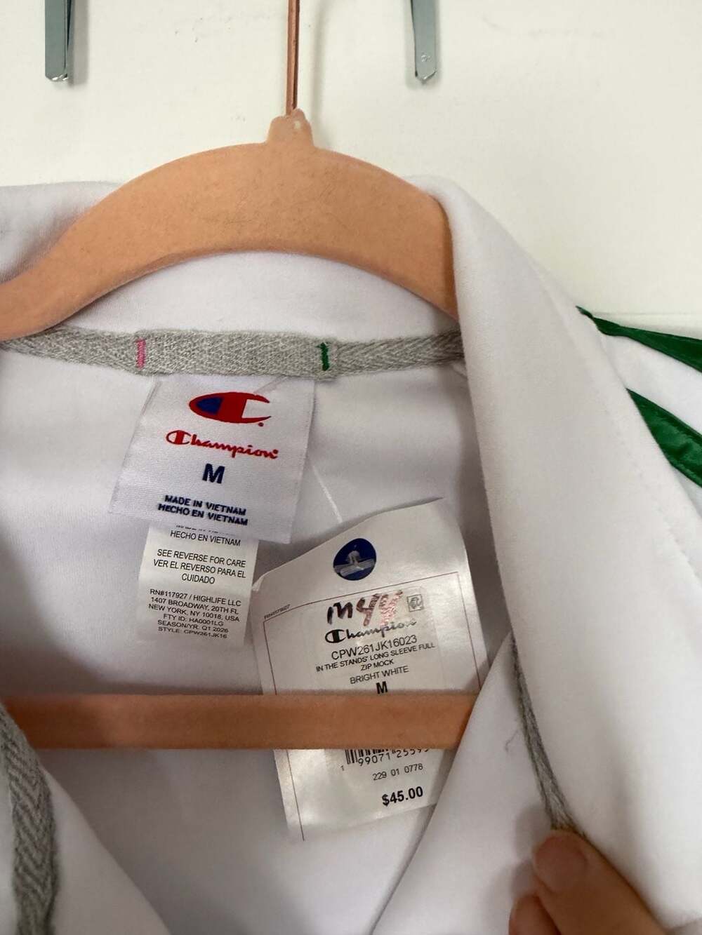 Champion Women's In the Stands Full Zip Mock Neck Jacket White - Picture 5 of 8